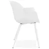 Chaise design scandinave avec accoudoirs COLZA en polypropylène (blanc)