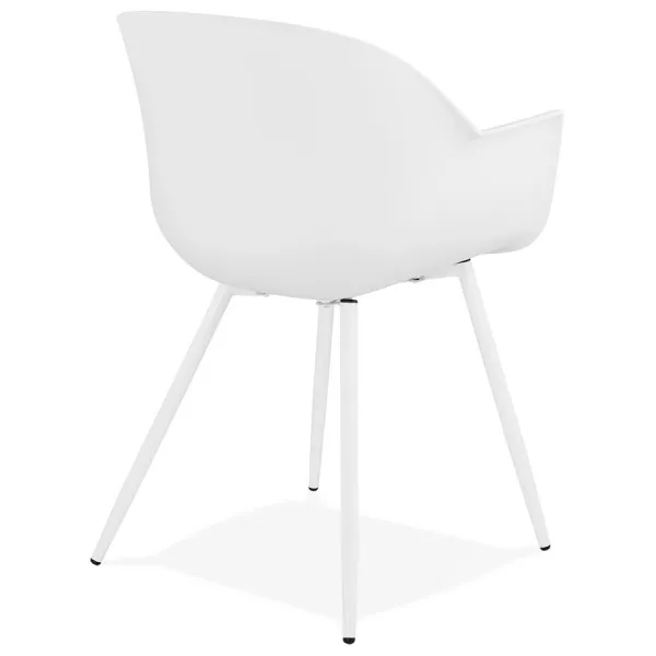 Chaise design scandinave avec accoudoirs COLZA en polypropylène (blanc)