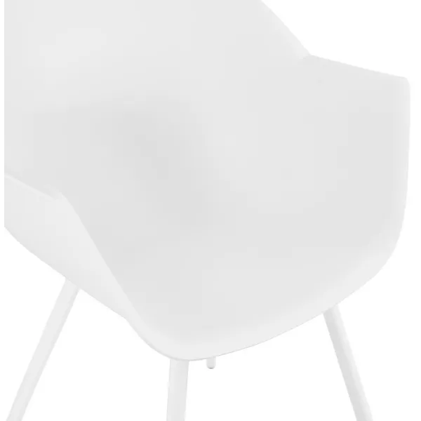 Chaise design scandinave avec accoudoirs COLZA en polypropylène (blanc)