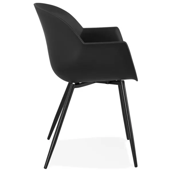 Scandinavian design chair with COLZA armrests in polypropylene (black) to associate with Vintage Chairs For A Retro Touch