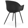 Scandinavian design chair with COLZA armrests in polypropylene (black) to associate with Weatherproof Garden Chairs