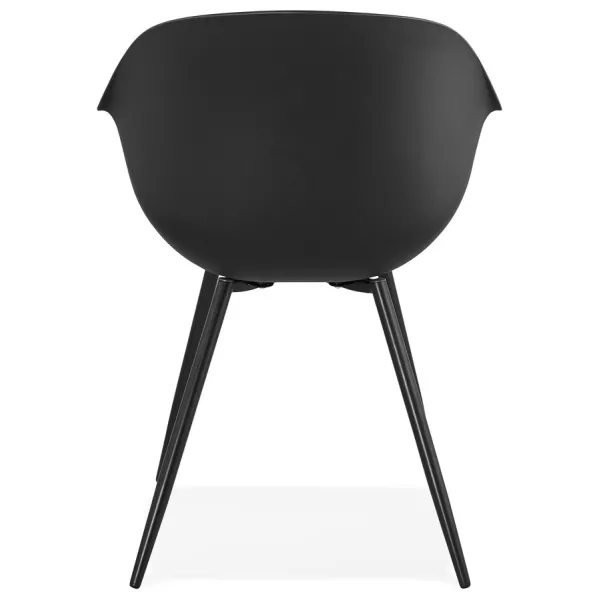 Scandinavian design chair with COLZA armrests in polypropylene (black) to associate with Upholstered Chairs for Optimal Comfort