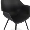 Chaise design scandinave avec accoudoirs COLZA en polypropylène (noir) à associer à Chaises Vintage Pour Une Touche Rétro