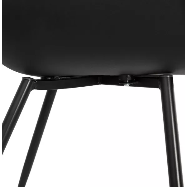 Scandinavian design chair with COLZA armrests in polypropylene (black) to associate with Designer Chairs For Dining Room