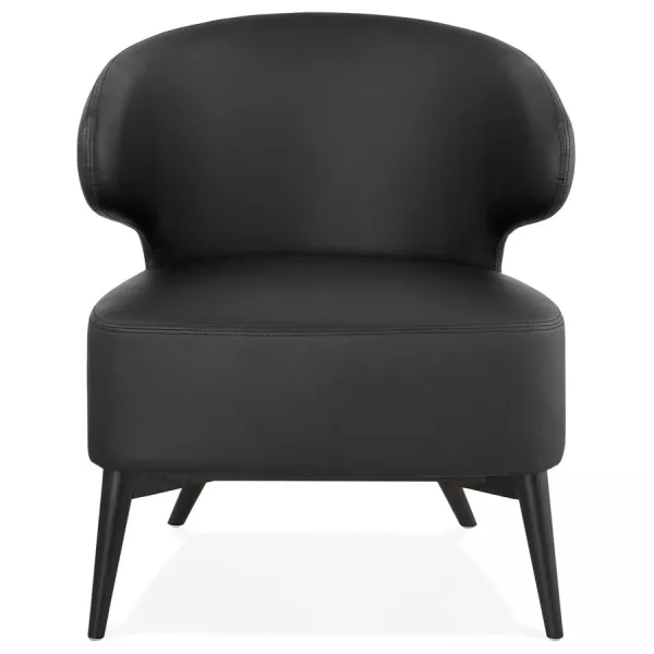 Fauteuil design  YASUO en polyuréthane pieds bois couleur noire (noir)