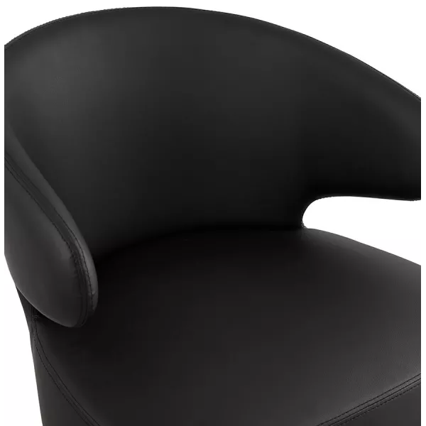 Fauteuil design  YASUO en polyuréthane pieds bois couleur noire (noir)