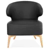 Fauteuil design YASUO en polyuréthane pieds bois couleur naturelle (noir)