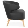 Fauteuil design YASUO en polyuréthane pieds bois couleur naturelle (noir)