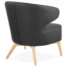 Fauteuil design YASUO en polyuréthane pieds bois couleur naturelle (noir)