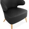 Fauteuil design YASUO en polyuréthane pieds bois couleur naturelle (noir)