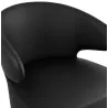 Fauteuil design YASUO en polyuréthane pieds bois couleur naturelle (noir)