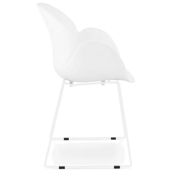 Chaise design CIRSE en polypropylène pieds métal couleur blanche (blanc)