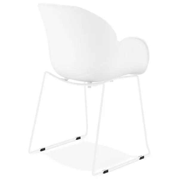 Chaise design CIRSE en polypropylène pieds métal couleur blanche (blanc)