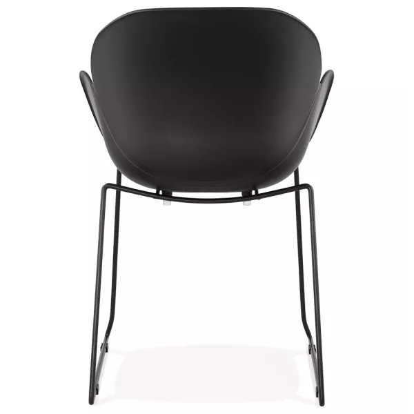 CIRSE design chair in polypropylene black metal feet (black) to associate with Weatherproof Garden Chairs