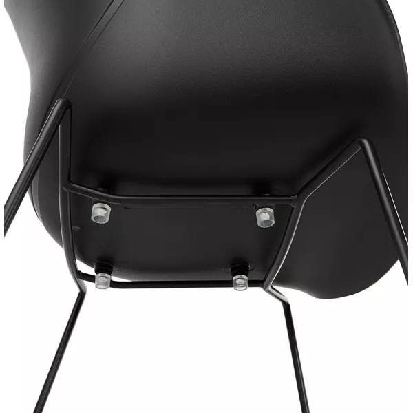 CIRSE design chair in polypropylene black metal feet (black) to associate with Weatherproof Garden Chairs