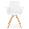 Chaise design scandivave avec accoudoirs ARUM pieds bois couleur naturelle (blanc)