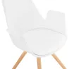 Chaise design scandivave avec accoudoirs ARUM pieds bois couleur naturelle (blanc)