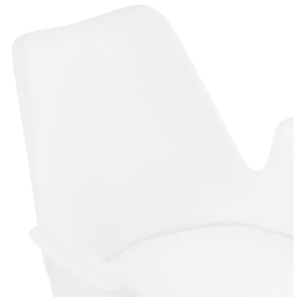 Chaise design scandivave avec accoudoirs ARUM pieds bois couleur naturelle (blanc)