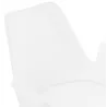 Chaise design scandivave avec accoudoirs ARUM pieds bois couleur naturelle (blanc)