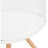 Chaise design scandivave avec accoudoirs ARUM pieds bois couleur naturelle (blanc)