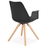 Chaise design scandivave avec accoudoirs ARUM pieds bois couleur naturelle (noir)