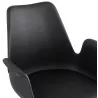 Chaise design scandivave avec accoudoirs ARUM pieds bois couleur naturelle (noir)