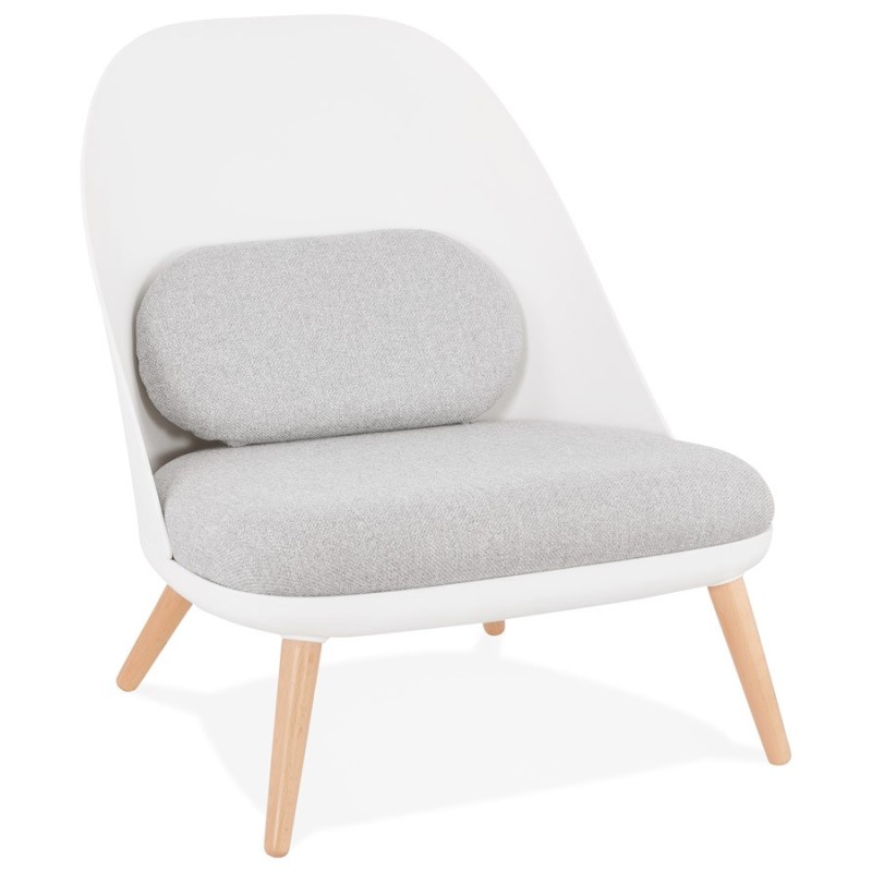 Fauteuil lounge design scandinave AGAVE (blanc, gris clair) à associer à Fauteuils De Cuisine Fonctionnelles Et Stylées