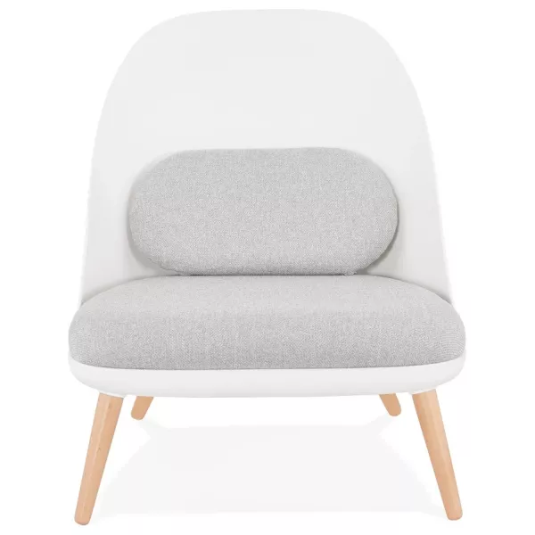 Fauteuil lounge design scandinave AGAVE (blanc, gris clair) à associer à Fauteuils Empilables Pour Un Gain De Place