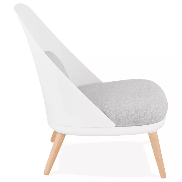 AGAVE Scandinavian design lounge chair (white, light grey) to associate with High Quality Solid Wood Armchairs