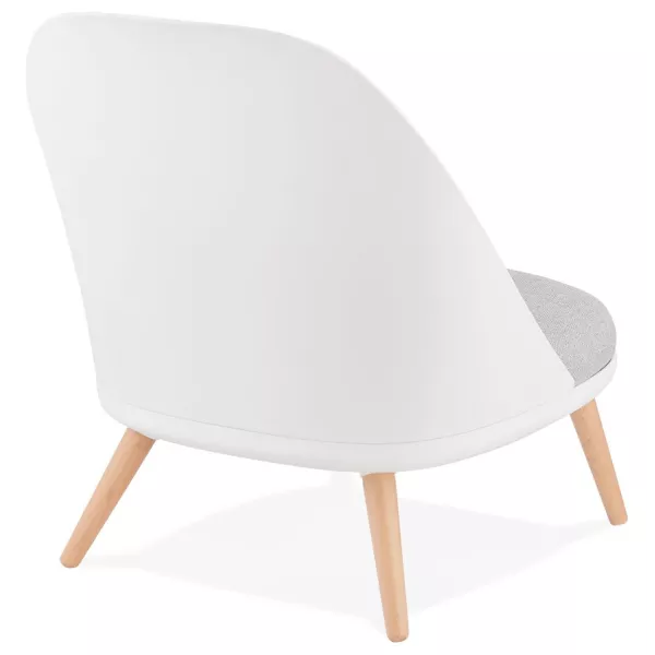 Fauteuil lounge design scandinave AGAVE (blanc, gris clair) à associer à Fauteuils Contemporaines En Cuir