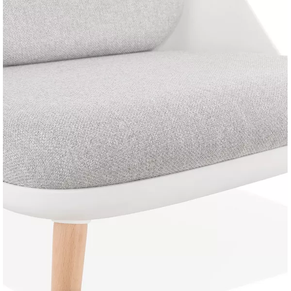 Fauteuil lounge design scandinave AGAVE (blanc, gris clair) à associer à Fauteuils Contemporaines En Cuir