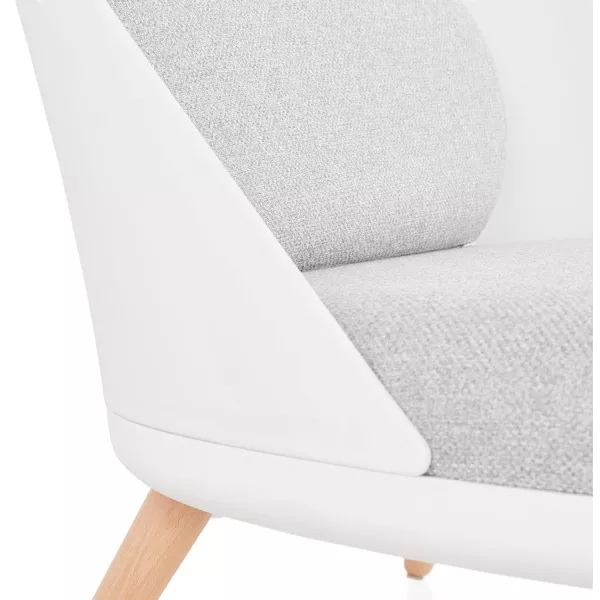 Fauteuil lounge design scandinave AGAVE (blanc, gris clair) à associer à Fauteuils Empilables Pour Un Gain De Place