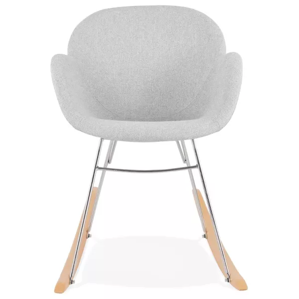 Fauteuil à bascule design EDEN en tissu (gris clair)