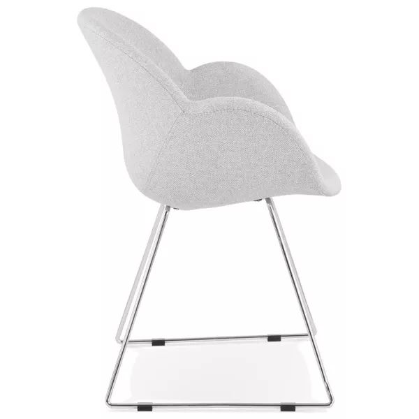 Chaise design pied effilé ADELE en tissu (gris clair)