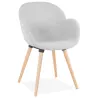 Chaise design syle scandinave LENA en tissu (gris clair)