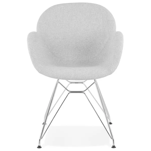 TOM industrial style design chair in chrome metal foot fabric (light grey) to associate with Industrial Chairs In Metal And Wood