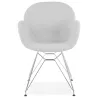 TOM industrial style design chair in chrome metal foot fabric (light grey) to associate with Industrial Chairs In Metal And Wood