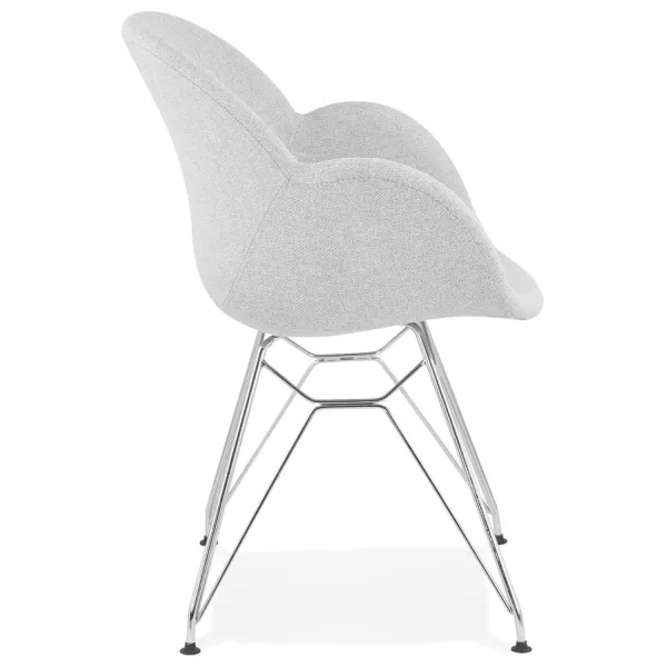 TOM industrial style design chair in chrome metal foot fabric (light grey) to associate with Chairs With Armrests For More Comfo