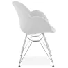 TOM industrial style design chair in chrome metal foot fabric (light grey) to associate with Chairs With Armrests For More Comfo