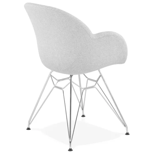 TOM industrial style design chair in chrome metal foot fabric (light grey) to associate with Industrial Chairs In Metal And Wood