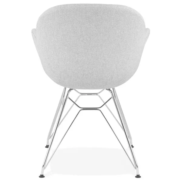 TOM industrial style design chair in chrome metal foot fabric (light grey) to associate with Functional and stylish kitchen chai