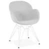 Chaise design style industriel TOM en tissu métal peint blanc (gris clair) à associer à Chaises Confortables Pour Bureau