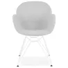 TOM industrial style design chair in white painted metal fabric (light grey) to associate with Comfortable Chairs For Office