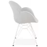 TOM industrial style design chair in white painted metal fabric (light grey) to associate with Weatherproof Garden Chairs