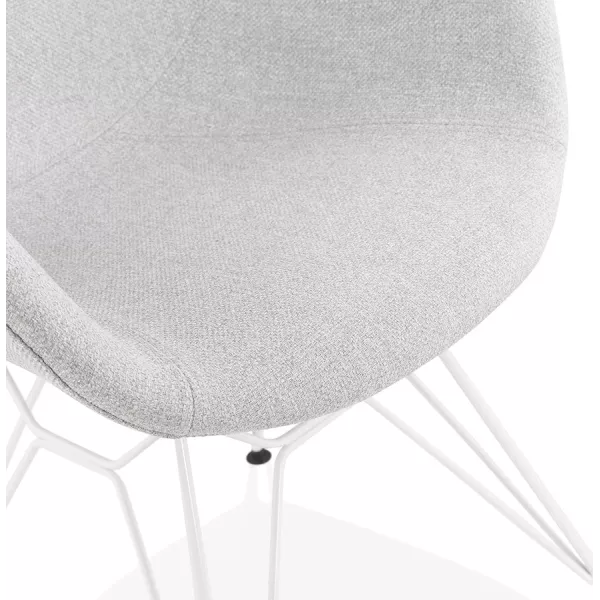 TOM industrial style design chair in white painted metal fabric (light grey) to associate with Industrial Chairs In Metal And Wo