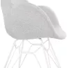 Silla de diseño de estilo industrial TOM en tejido metálico pintado en blanco (gris claro) asociarse con Sillas de jardín resist