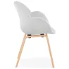 Chaise design scandinave avec accoudoirs CALLA en tissu  pieds couleur naturelle (gris clair)