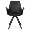 Chaise design scandivave avec accoudoirs ARUM pieds bois couleur noire (noir)