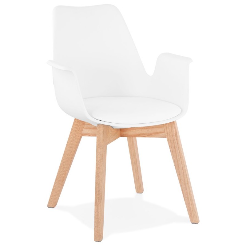 Scandinavian design chair with KALLY feet feet natural-colored wood (white) to associate with Comfortable Chairs For Office