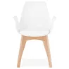 Chaise design scandinave avec accoudoirs KALLY pieds bois couleur naturelle (blanc) à associer à Chaises Contemporaines En Cuir